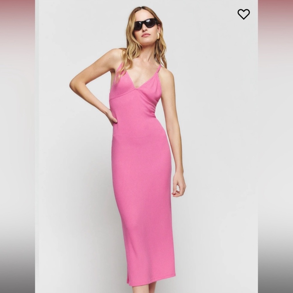 Reformation Brant Dress in Candy Pink - Picture 4 of 8
